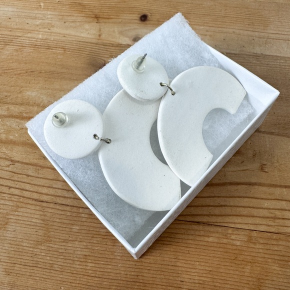 Handmade Crescent Earrings - Picture 2 of 2